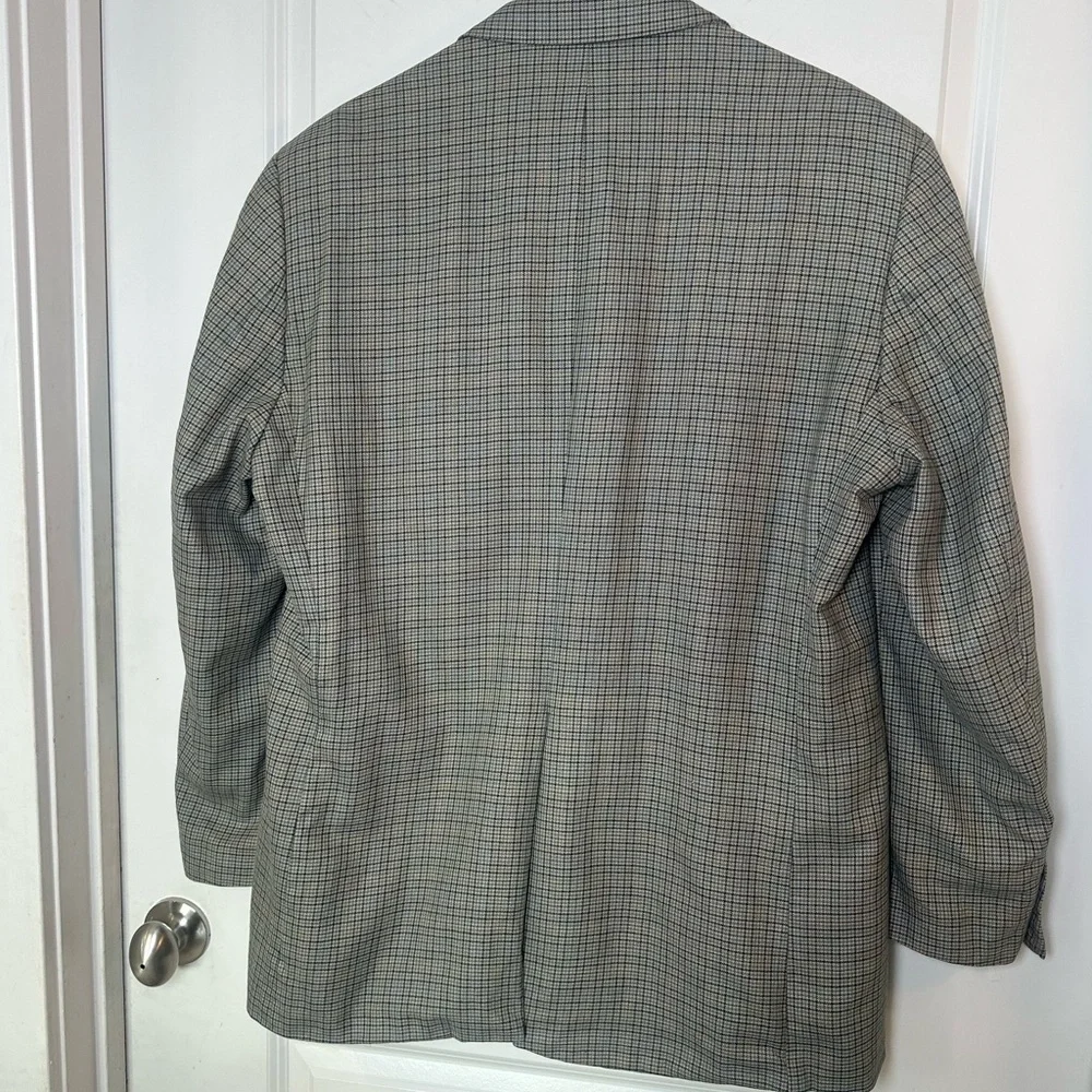 Vintage 90s Lauren Ralph Lauren Houndstooth Silk&Wool 2 Button Blazer/Sport Coat